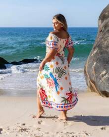 Plus Size  Conjunto Margarida - off - Visão 3