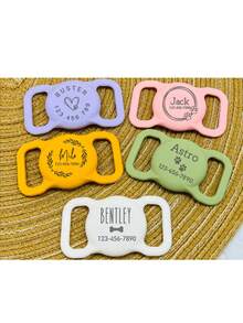 1pc Pet AirTag Collar Holder,Slide On Dog Name Tag,Custom AirTag Cat Collar,Silicone Slient Air Tag Case,Engraved Air Tag Case For Dog Collar