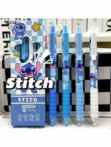 4pcs/8pcs/16pcs Stitch Gel Pens With 0.5mm Black Ink, Signature Pens For Students And Office Use - Multicolor - View 4