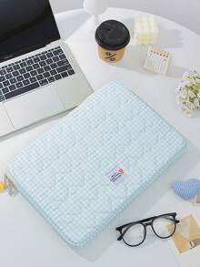 1 Túi đựng máy tính xách tay in họa tiết kẻ caro xanh dương, nhẹ, kích thước 11/13/15 inch, bảo vệ máy tính bảng, phù hợp với iPad Air 13 M3 Pro 11 M4 A16 11th 10th 10.5 10.2 9.7 inch, laptop 13 15 inch, chống sốc, lót túi đựng laptop, vật dụng cần thiết cho nhân viên văn phòng và sinh viên, quà tặng tựu trường. - Màu xanh lam - Xem 8