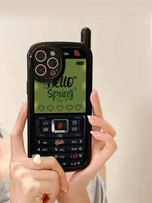 1pc Unique Big Brother Heart & Letter Painted Glossy Phone Case Compatible With IPhone 15, 15 Pro Max, 17 Pro, 17 Air, 17, 17 Pro Max, 16, 11, 16 Pro, 16 Plus, 16 Pro Max, 16e, 15 Pro Max, 13, 14, 12, XS, XR, 7G, 8P, 11 Soft Silicone Anti-Drop Protective Cover - Multicolor - View 4