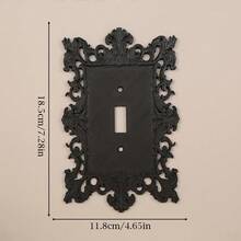 1 khung trang trí công tắc điện kiểu Gothic cổ điển, chạm khắc hoa văn màu đen, thích hợp để trang trí công tắc phòng khách, phòng ngủ. Sản phẩm kèm theo ốc vít, không cần nguồn điện. - màu đen - Xem 10