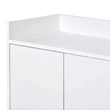 Modern Minimalist Sideboard, 4-Door Handleless Buffet For Dining Room, Living Room, Kitchen (White) - 白色 - 查看 6