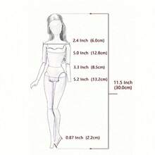 11.5英寸娃娃服装套装 = 1件连衣裙 + 2副耳环 + 1条项链 + 1副时尚眼镜 + 1个手镯 + 1个包包 + 1双鞋子 [不含娃娃] - 彩色 - 查看 7