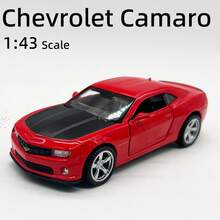 C C A 1盒1:43比例雪佛兰Camaro合金车模，红色，车门可打开，经典赛车模型摆件。 - 紅色 - 查看 2