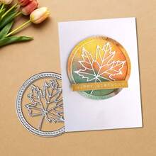 Creative Leaves And Circles Cutting Dies, DIY Scrapbooking Album And Embossing Stencil, Greeting Card Making Tool, Card Paper Cutting Crafts ,Gift Card Making Template Die Cuts. - Silver - View 4