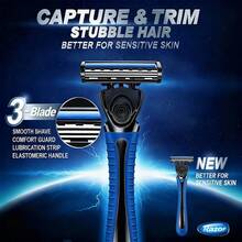 1 Handle + 36 Blades, 3-Layer Manual Safety Razor, Unisex, 6-Layer Stainless Steel Hair Removal Razor Blades, Replaceable Blade Shaving Tool - Multicolor - View 6
