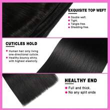 12A Human Hair Bundles 20 22 24 Inch Straight Human Hair Unprocessed Brazilian Hair 3 Bundles Quick Weave Natural Black - Natural Black - View 4