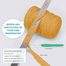 Hilo de camiseta, ancho 3cm, cinta de tejido de ganchillo grueso rosa polvoso para bolsas/cestas/alfombras de ganchillo, decoracin del hogar, artesanas de bricolaje (Negro, 200 M) - negro1+200 m - Ver 3