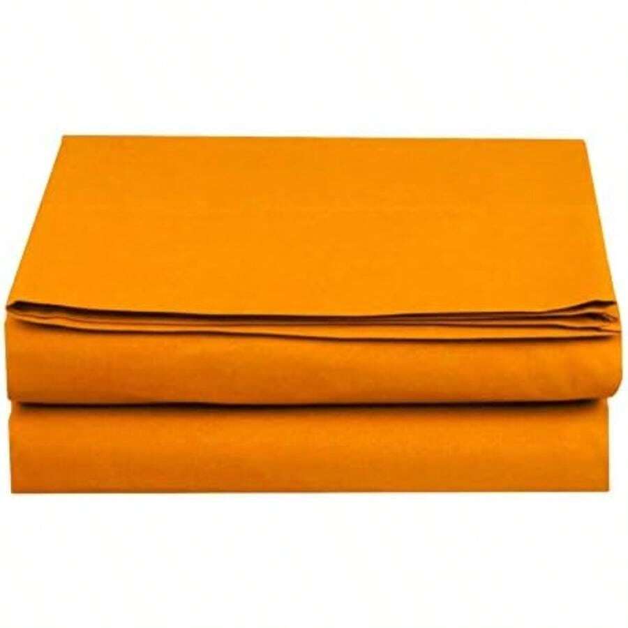 Elegant Comfort Sábana encimera, Antiarrugas, Antimanchas, 100% hipoalergénica, Tradicional, , , 1(King Anaranjado) - Multicolor - Ver 1