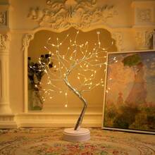 108 LED Copper Bonsai Tree Light With Dual Power Options Of USB And Battery, Warm White Decorative Light, Suitable For Bedroom Desktop And Indoor Party Decoration (Non Rechargeable AA Battery) - Warm white light - View 7