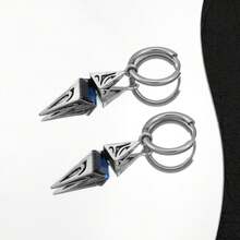 1pc Asterism Rhombus Ear Ring Ear Clip Advanced Geometric High Quality Earrings Men And Women Same Fashion Design Sense Suitable For Participating In Party Gathering Suitable For Giving Friends Birthday Present - 154-0926-耳圈一隻 - 查看 4