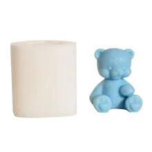 Wax Product Mold Cute Bear With Heart Paw Silicone Mold - DIY Aromatherapy Wax Melts & Decorative Candles Tool, Ideal For Valentine's Day, Mother's Day, Christmas, Birthday & Anniversary Decor/Gifts, Reusable Easy Demold - Seated Bear With One Clenched Fist Mold - View 10
