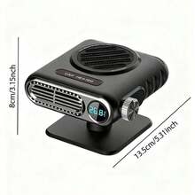 12V Fast Heating Portable Car Heater & Defogger, Cigarette Lighter Powered, Heat & Fan For Quick Warm-Up, Fits Most Vehicles, Ideal For Winter Travel & Camping, Ideal Gift, Car Accessories - Black - View 10