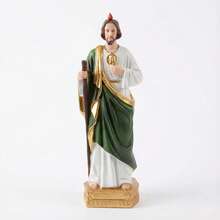 LUMIARTISAN St. Jude Thaddeus Statue - Patron Saint Of Hope & Mir Hand-Painted Resin Figurine With Gold Details, Catholic Religious Decor For Home Altar Shelf - resin - View 8