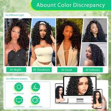 14-Inch Half Wig, Synthetic Fiber, 3-In-1 Curly Half Wig, With Adjustable Drawstring, Seamless Flip Edge, Suitable For Beginners, Wavy Hairstyle. - Multicolor - View 5
