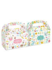 8 hộp quà hình thỏ Phục Sinh, trứng Phục Sinh, gà con, túi giấy đựng quà sinh nhật có tay cầm, đồ dùng tiệc Phục Sinh, túi quà, đồ dùng ngày lễ - Nhiều màu - Xem 2