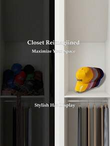 1pc Acrylic Hat Rack, Clear Baseball Cap Display Holder, Holds Up To 9 Hats, Transparent Acrylic Hat Storage Rack, Suitable For Wardrobe And Shelves, Ideal Hat Accessory - Transparent - View 8