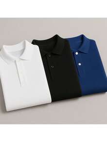 Set Of 3 Men's Casual Basic Stylish Premium Polo Shirts - BỘ 3 - Xem 9