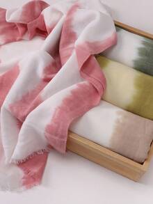 Soft Striped Modest Casual Plant-Dyed Tie Dye Striped Soft Breathable Headscarf, Spring/Summer - Multicolor - View 7