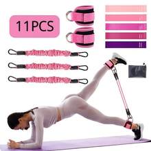 1pc/5pcs Ankle Resistance Bands, Fitness Ankle Straps With Bands For Leg And Butt Workout, Ankle Strap With Exercise Bands For Yoga, Taekwondo, Leg Jump Resistance, Ankle Resistance Rope, Gym Accessories - Pink - View 6