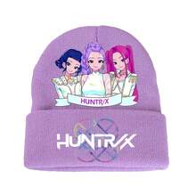 1pc Kids Knitted Hat, Kpop Hunter Cartoon Children Headwear, Cute Cap