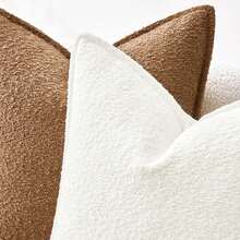 1个雪尼尔圆形绒面抱枕套（不含枕芯），经典现代风格沙发装饰靠垫套，适用于卧室、阳台、客厅、餐厅、露台