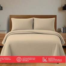 Juego de Sbanas Polares Matrimonial para Invierno | Microfibra Fleece Trmicas | Ultra Suaves | Hipoalergnicas | Antipilling | Color Beige Matrimonial - Beis - Ver 5