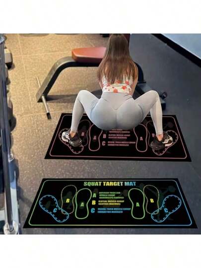 1pc With Clear A/B/C Foot Position Markers, This Mat Eliminates Guesswork For Narrow, Wide, Or Sumo Squats. Beginners Can Avoid Bad Form (And Injury), While Advanced Users Can Fine-Tune Stance To Target Specific Muscles (Glutes, Quads)