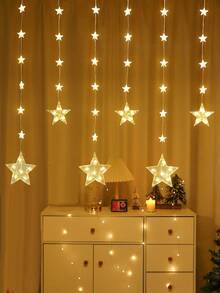 1pc 2m/2.56ft 69 LED Indoor Decorative Starry Curtain Lights, Battery Powered, Twinkle Lights, Bedroom Wall Decor Fairy LED String Lights, Wedding Party Decor Lights, Outdoor Starry Lights, Valentine's Day Decor Lights - Nhiều màu - Xem 10