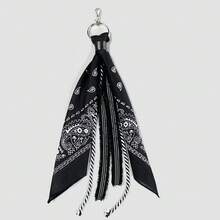 1pc Hip Hop Hiphop Cashew Flower Bandana Waist Chain Pants Hanging Decoration, Unisex Street Fashion Accessory - Black and White - View 4