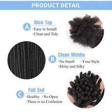 Dreadlock Human Hair Extensions 6-16 Inch 0.6cm Width 30 60 Strands Handmade Braiding Crochet Hair Bulk For Locs Repair Braids - S1B - View 5