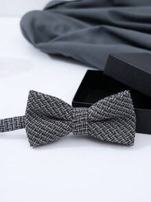 1件高品质盒装复古个性化纹理领结，深色双蝴蝶结，适合作为情人节礼物、日常商务穿着。 - A - 查看 15