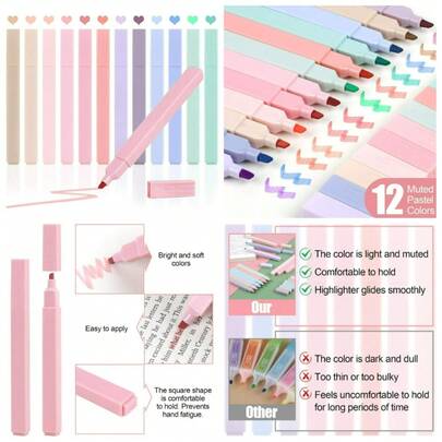 Pastel Bible Highlighter Set Of 12 No Bleed Gel Highlighters For Scripture Journaling And Church Supplies
