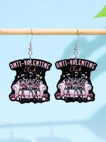 1 Đôi bông tai hình bộ xương ngồi trên ghế sofa độc đáo, thời trang và đa năng dành cho nữ, phù hợp cho sử dụng hàng ngày, dự tiệc, đi làm, nghỉ lễ. - Nhiều màu - Xem 2