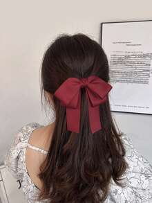 3个装大号蝴蝶结发夹，红色、米色、黑色，女孩发带蝴蝶结发饰