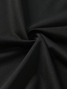 Kaos lengan pendek pria modis bergaya atletik dengan motif garis ganda dan kerah bulat sederhana, cocok untuk pakaian kasual sehari-hari, lari di musim semi dan musim panas, serta gaya jalanan. - Hitam - View 9