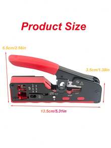 RJ45 CAT7 CAT6A Crimping Tool, Suitable For Cat7/6a/6/5e Network Connectors, With Blade Cutter, Wire Stripper And Ethernet Crimping Pliers - Red - View 6