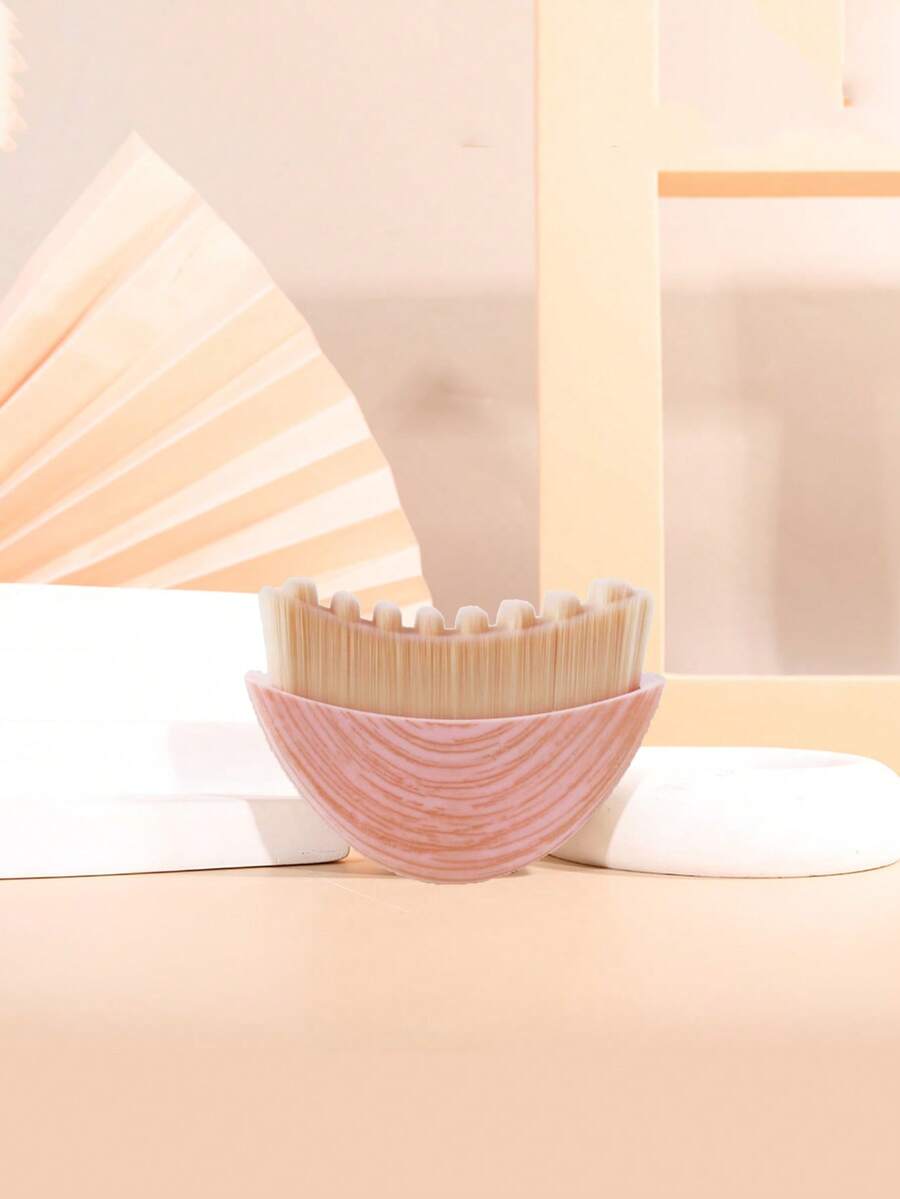 1支粉色淋巴轮廓刷 - 淋巴面部按摩刷，眼部和颈部护理刷，可用于化妆时修饰脸型、塑造面部线条，是一款专业的面部轮廓和护理工具 - 彩色 - 查看 1