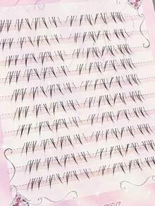 80pcs Natural-Looking Transparent Stem Individual Cluster Segmented False Eyelashes, Suitable For Daily Use