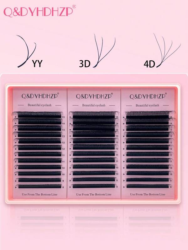 Pestañas individuales en forma de abanico 3D/4D W-Curl de 0.07mm D-Curl con 12 filas de 8-15mm, color negro natural, suaves y gruesas, extensiones de pestañas individuales de pelo de marta en forma de abanico, suministros profesionales para extensión de pestañas, grupos de pestañas, pestañas postizas, set de pestañas postizas