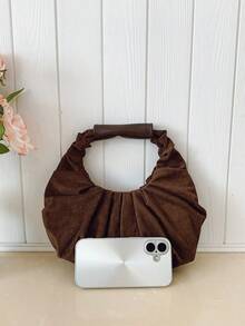 Cloud Pleated Bag, Niche Design, New Arrival, High-Quality, Fashion Minimalist, Versatile Handbag For Commuting - Coffee - View 8