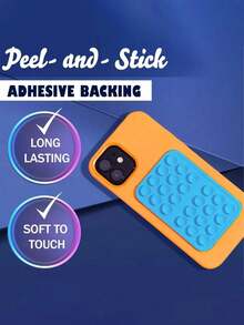 1个硅胶吸盘手机壳支架，方形手机壳背面硅胶吸盘，24个胶囊，硅胶吸盘手机壳粘性手机支架，免提手机支架，硅胶手机托架，兼容和安卓手机，情人节旅行必备，旅行配件，旅行必备品，海滩度假，暑假，学校配件，返校用品 - 彩色 - 查看 11