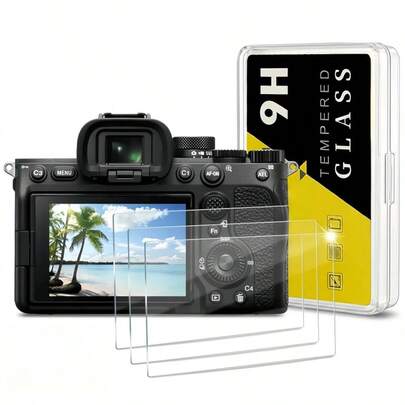 适用于ZV-V1、ZV-E10、ZV-1F、ZV-1M2相机的2/4片装9H硬度钢化玻璃屏幕保护膜，全屏覆盖，易于安装，超高清，防刮花，防指纹，防气泡，适合视频博主、内容创作者和摄影爱好者。