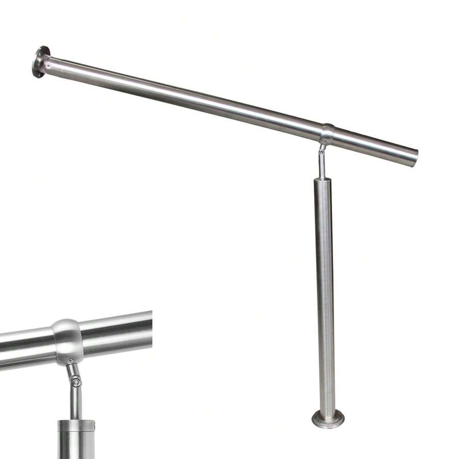 Stainless Steel Handrail, 80 To 200 Cm Long, Ideal For Stairs And Stairwells. Suitable For Indoor And Outdoor Use. Height: 90 Cm - 150x90cm - 查看 1