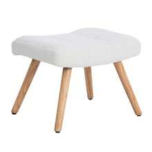 Ergonomic White Rocking Chair, 92 Cm High, 65 Cm Seat Width - Includes 1 Headrest And 1 Footrest (49 X 38 X 38 Cm), Stable Rubber Base, Maximum Load 113 Kg, Rocking Chair, Relaxation Chair - White - View 7