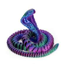 3D打印柔性蛇形摆件 - 家居装饰、工艺品和独特礼品的理想之选 | 舒缓压力汽车配件 | 适合作为圣诞礼物、蛇形玩具、3D打印玩具、3D打印蛇 - 彩色 - 查看 12