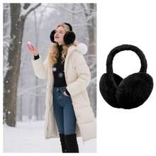 1 par de orejeras de invierno - Diseño plegable para comodidad diaria - Negro - Ver 4