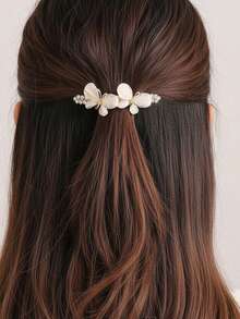 1pc Korean Oversized Butterfly Hair Clip For Women, Cat Eye Stone Rhinestone Decor Crystal Butterfly Ponytail Clip, Solid Color Boho Zinc Alloy, Head Accessories, Party, Hair Accessories For Women, Claw Clips, Hair Slide, Hair Barrettes - Multicolor - View 5