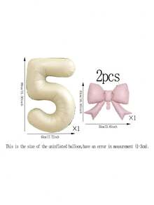 2pcs 32-Inch Number Balloon Set, Pink & Red Bow Foil Balloons, White, Red, Black & Cream 0-9 Number Balloons Suitable For Birthday Party, Anniversary Decoration - Multicolor - View 16